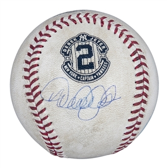 2014 Derek Jeter Signed OML Selig Baseball Used On 9/18/2014 - Jeters Last Home Run Game (MLB Authenticated & Steiner)